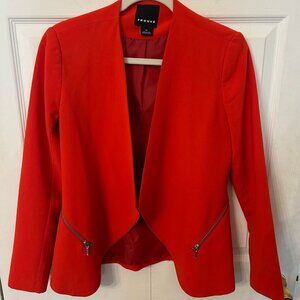Trouve Red Blazer with Zipper Pockets size XS
